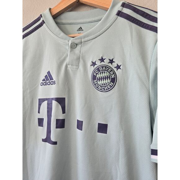 Adidas Bayern Munich Away Jersey 2018/19 Youth XL Light Green Soccer Shirt - Picture 2 of 9
